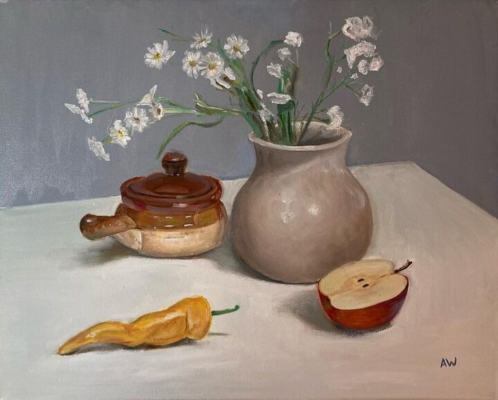 Still life with vase, Oil