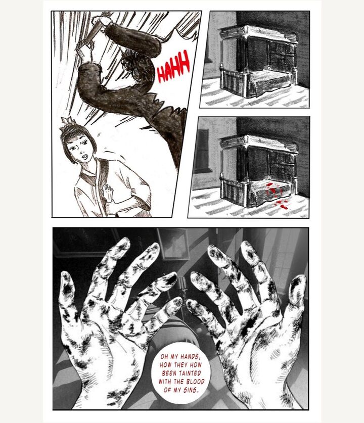 Frankenstein, page 5, Calligraphy brush and ink