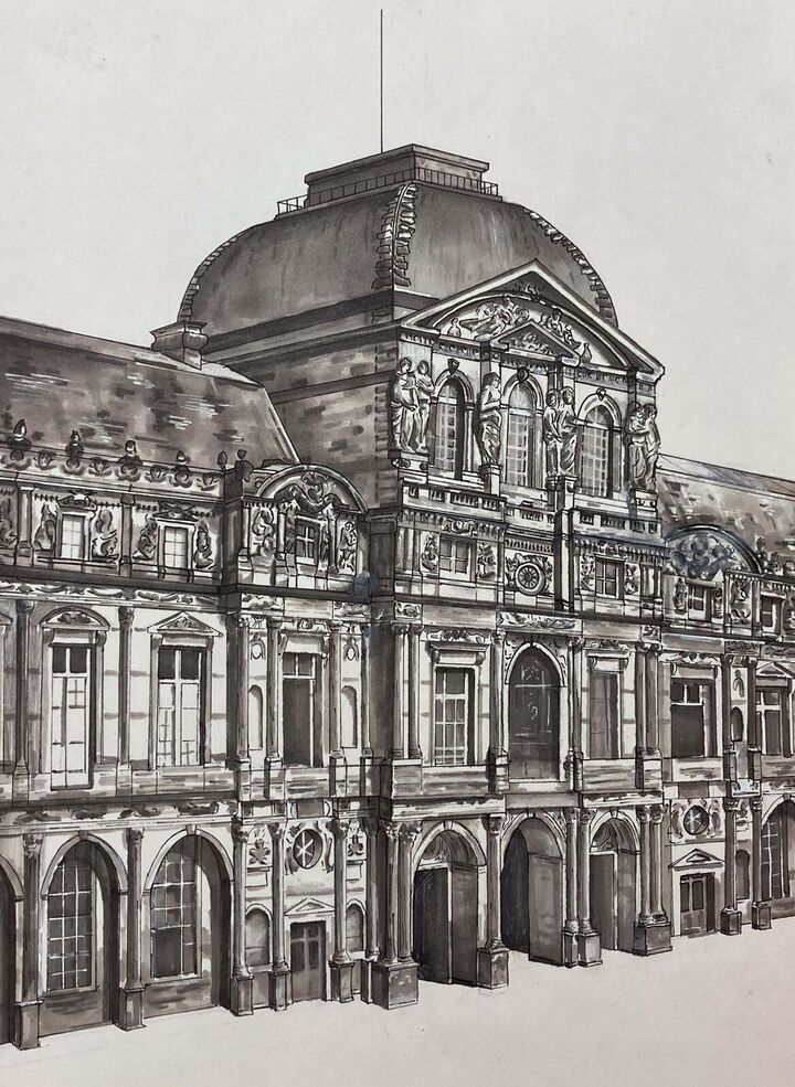 A section of the Louvre, Marker