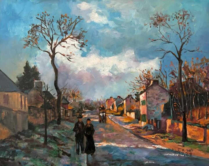 After Pissarro’s Route de Versailles, Louveciennes, Oil