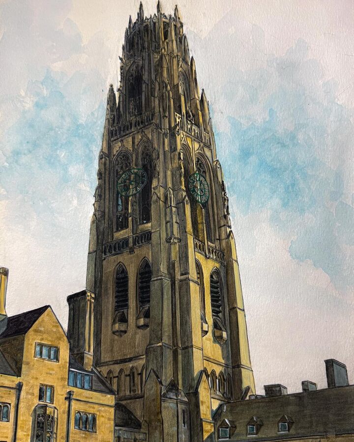 Harkness Tower, Watercolor