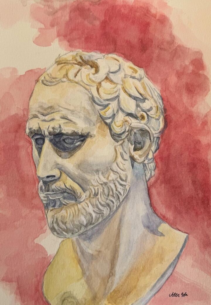Bust study, Watercolor